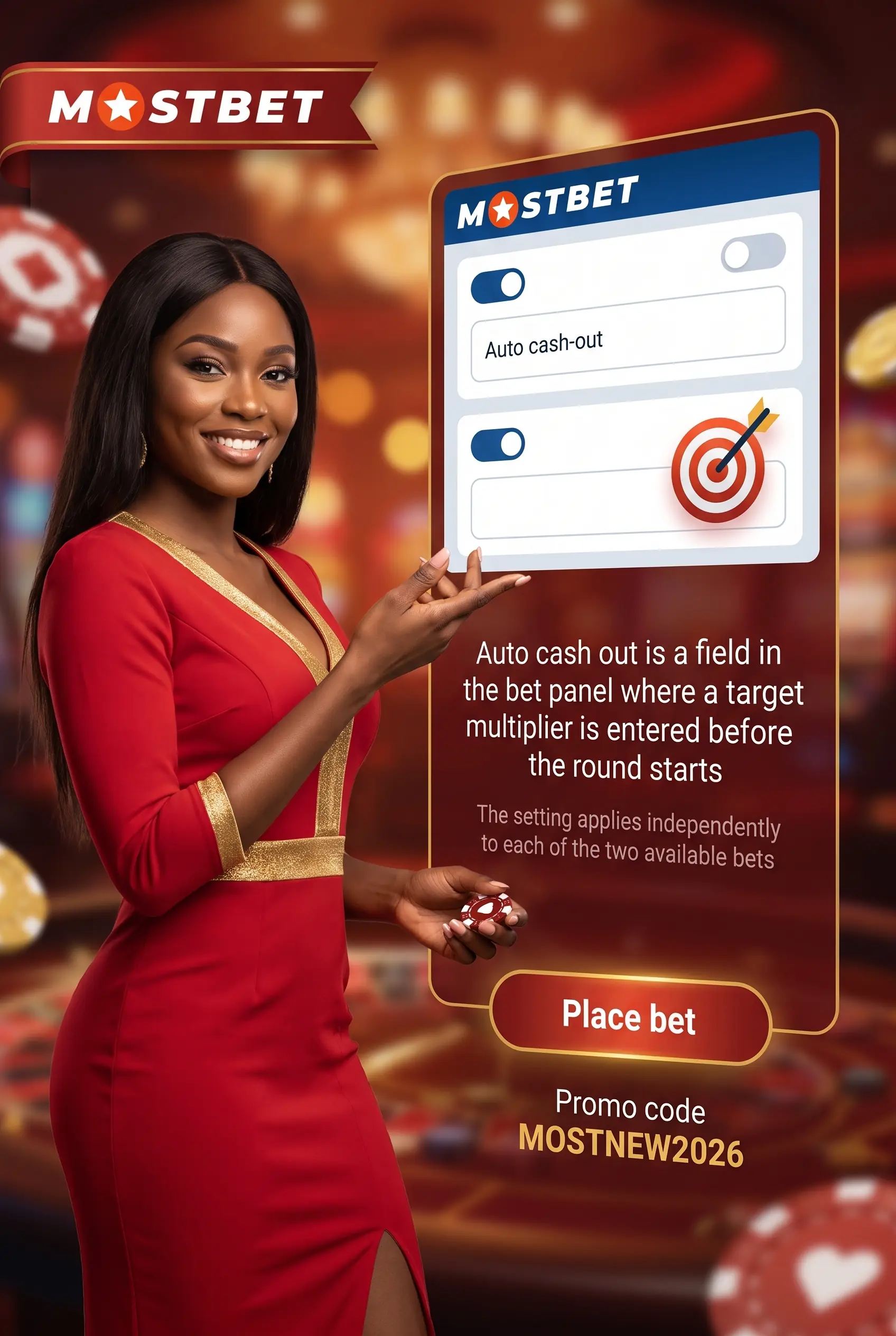 Auto cash out and the two-bet panel