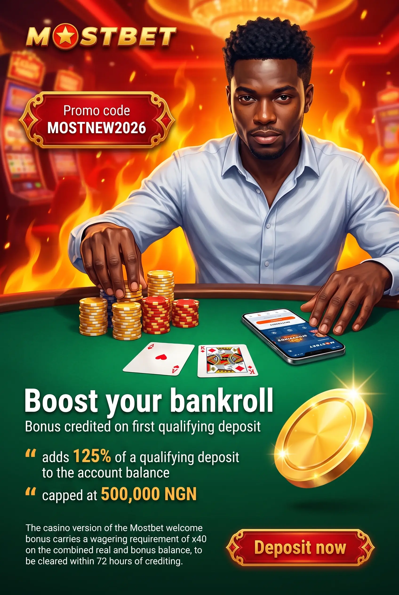 First deposit package with 125 percent bonus and 125 free spins