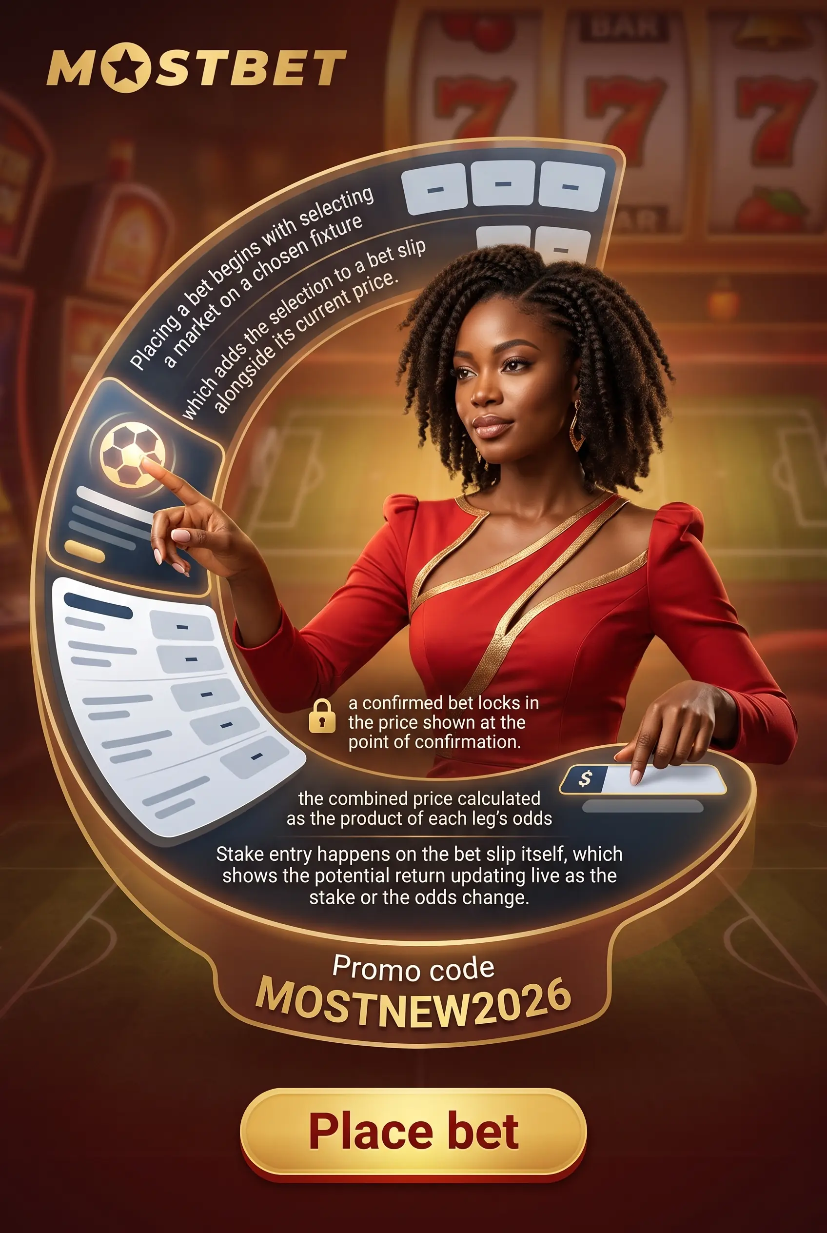 Bet placement from selection to bet slip